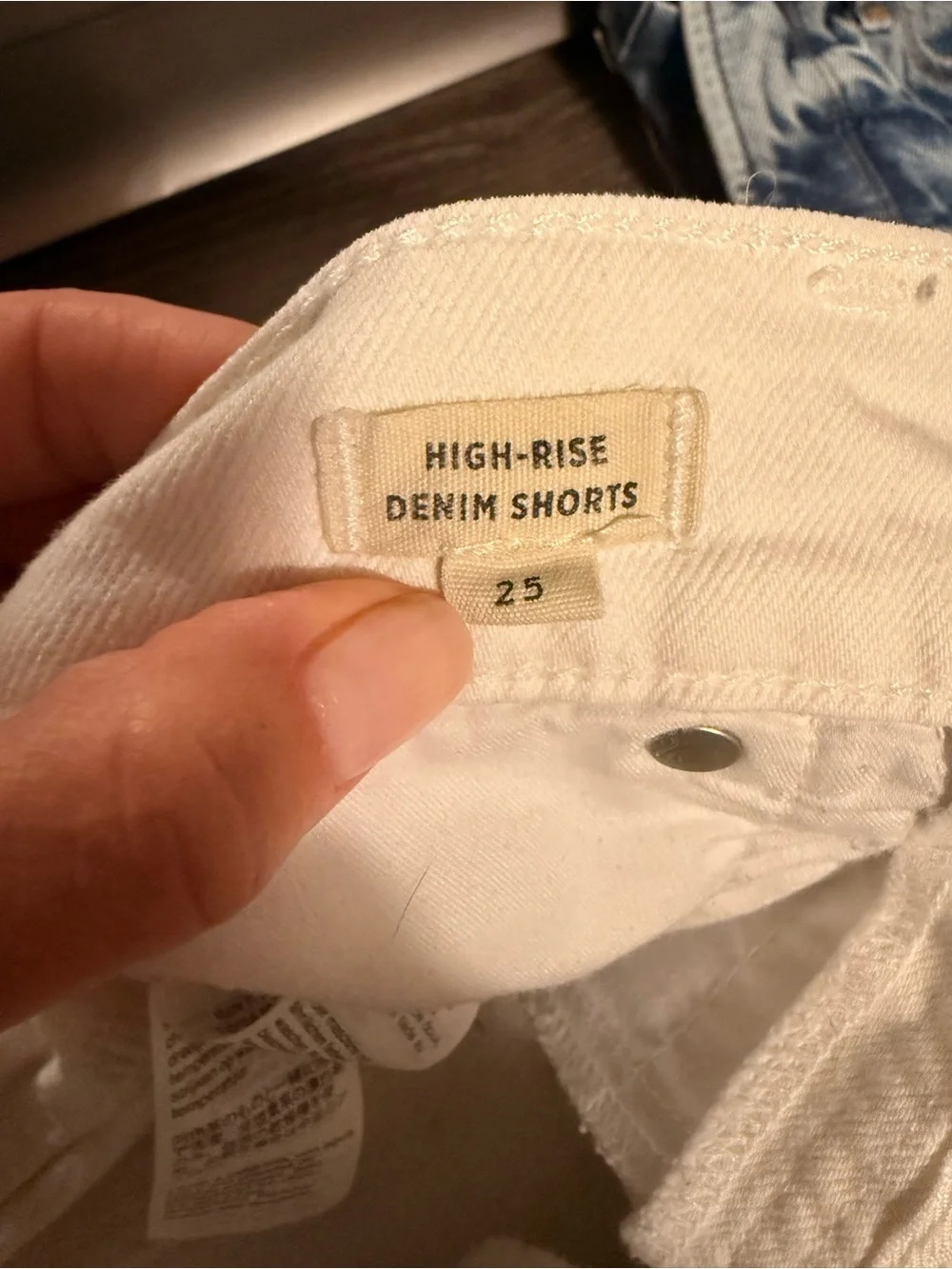 Madewell Off-White Frayed Hem Denim Shorts